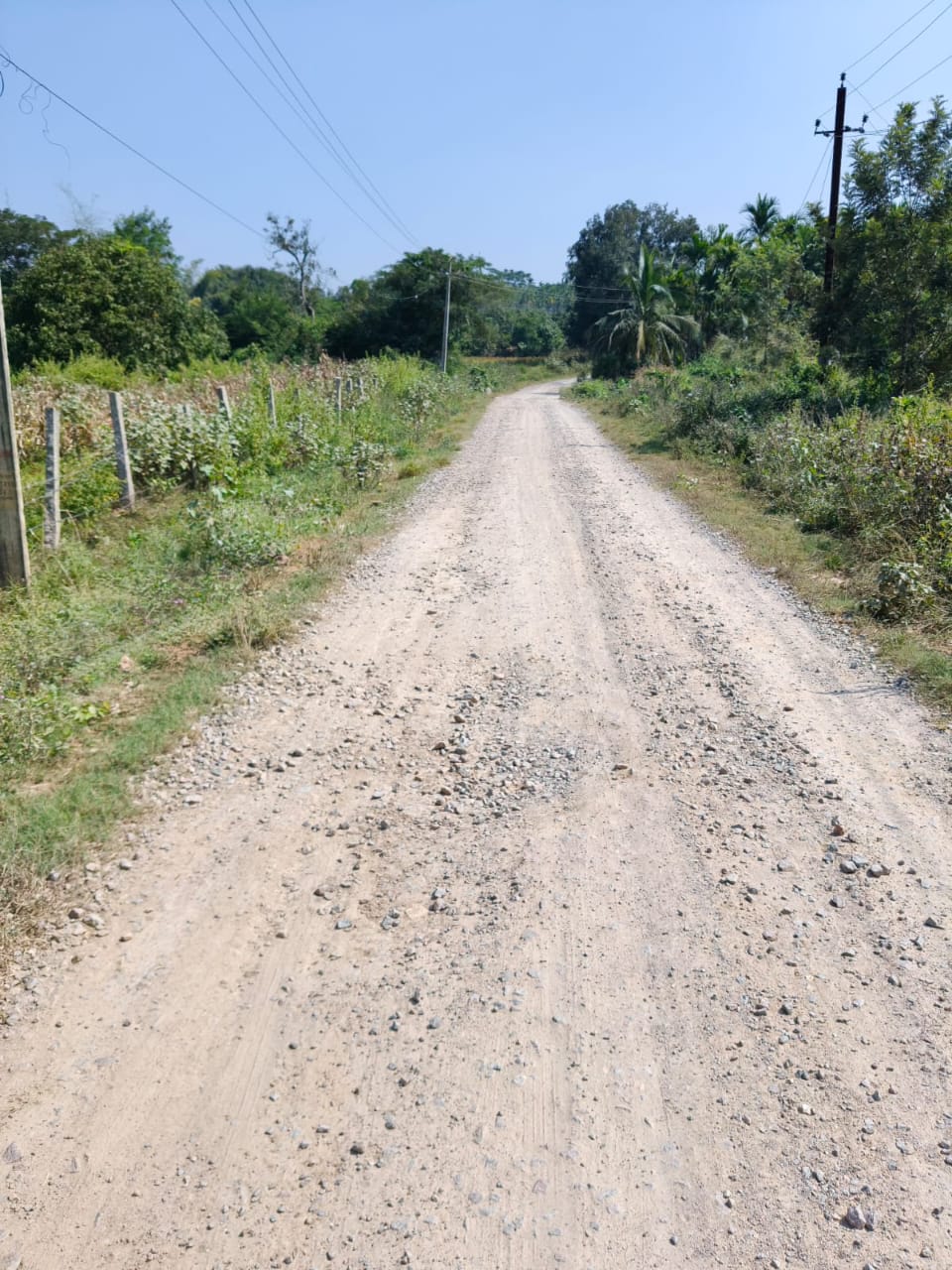 ನರಸೀಪುರ ತೋಪಿನ ಮಧುಗಿರಿ ಮುಖ್ಯರಸ್ತೆಯಿಂದ ಎಲೆಕ್ಯಾತನಹಳ್ಳಿ ಮುಖ್ಯರಸ್ತೆಗೆ ಸಂಪರ್ಕಿಸುವ ರಸ್ತೆಯಲ್ಲಿ ಜಲ್ಲಿ ಹರಡಿರುವುದು