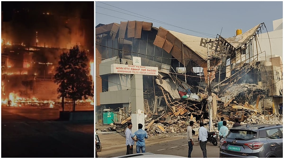 ಶಾರ್ಟ್ ಸರ್ಕ್ಯೂಟ್‌ನಿಂದ ಅವಘಡ: ಬೆಂಕಿ ಆರಿಸುವಷ್ಟರಲ್ಲಿ 'ಕೃಷ್ಣ' ಹೋಟೆಲ್ ಭಸ್ಮ