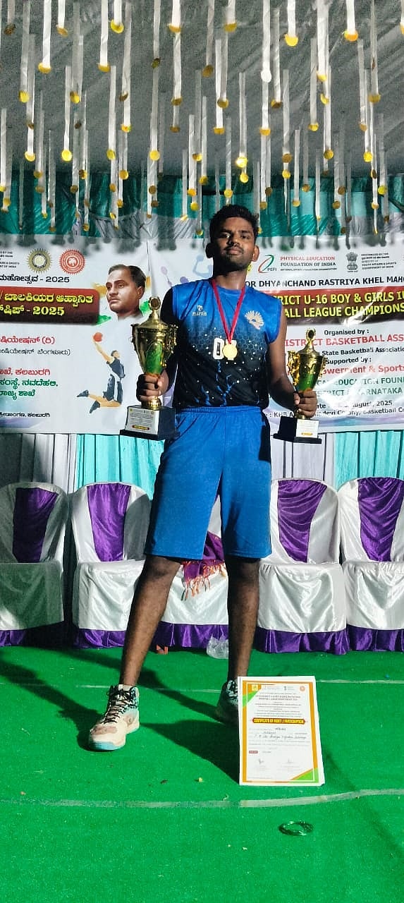 ಬ್ಯಾಸ್ಕೆಟ್‌ಬಾಲ್‌ ಪಟು ಅಭಿಷೇಕಗೆ ರಾಷ್ಟ್ರೀಯ ತಂಡ ಪ್ರತಿನಿಧಿಸುವ ಗುರಿ