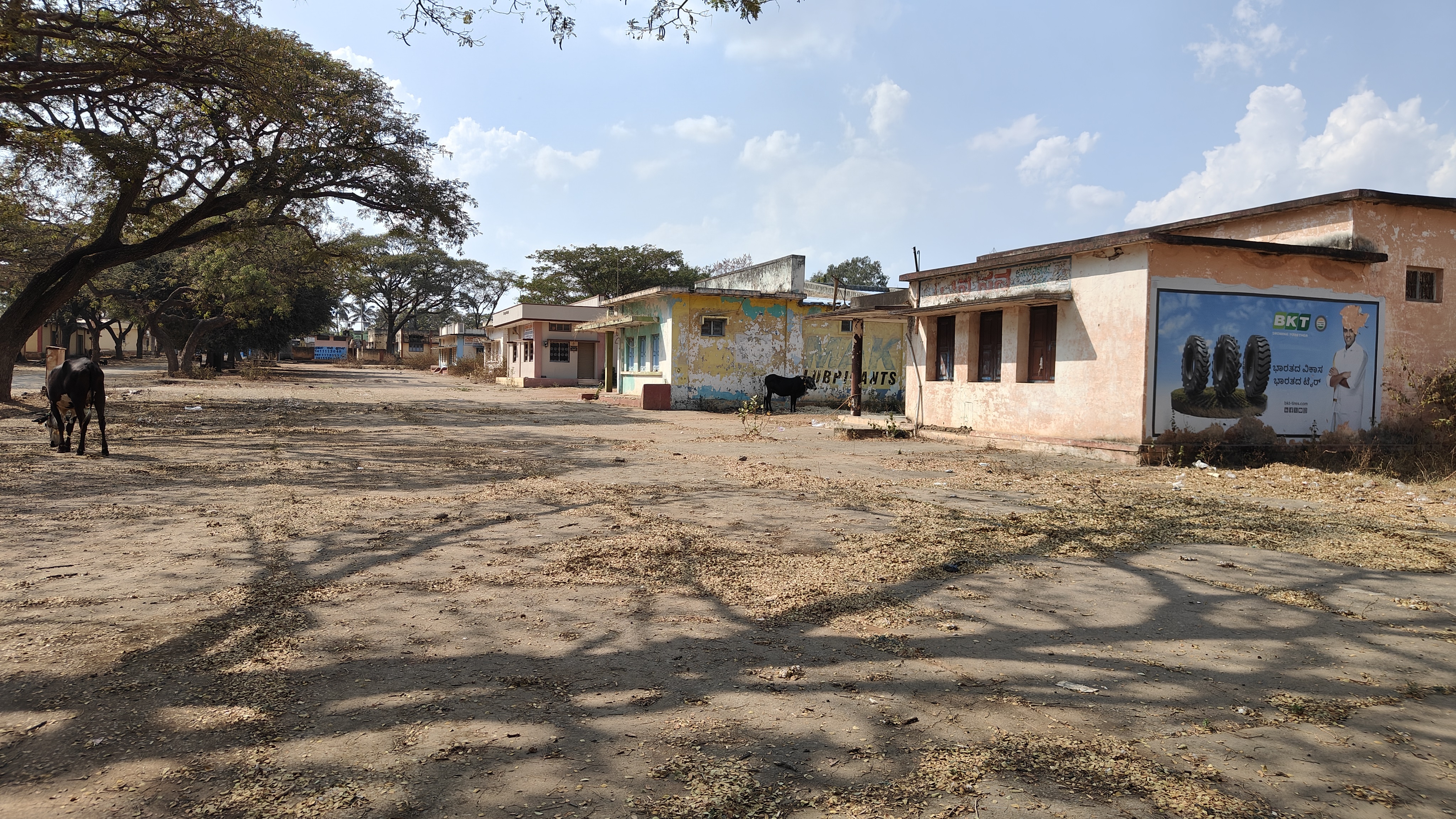 ಹಾವೇರಿ ಗುತ್ತಲ ರಸ್ತೆಯಲ್ಲಿರುವ ಹತ್ತಿ ಮಾರುಕಟ್ಟೆ ಬಿಕೊ ಎನ್ನುತ್ತಿರುವ ದೃಶ್ಯ