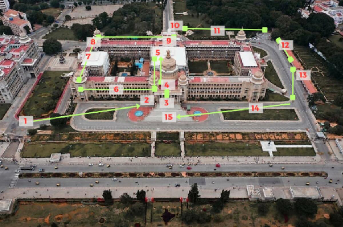 ವಿಧಾನಸೌಧ ಪ್ರವಾಸಿ ಮಾರ್ಗದರ್ಶಿ ನಕ್ಷೆ