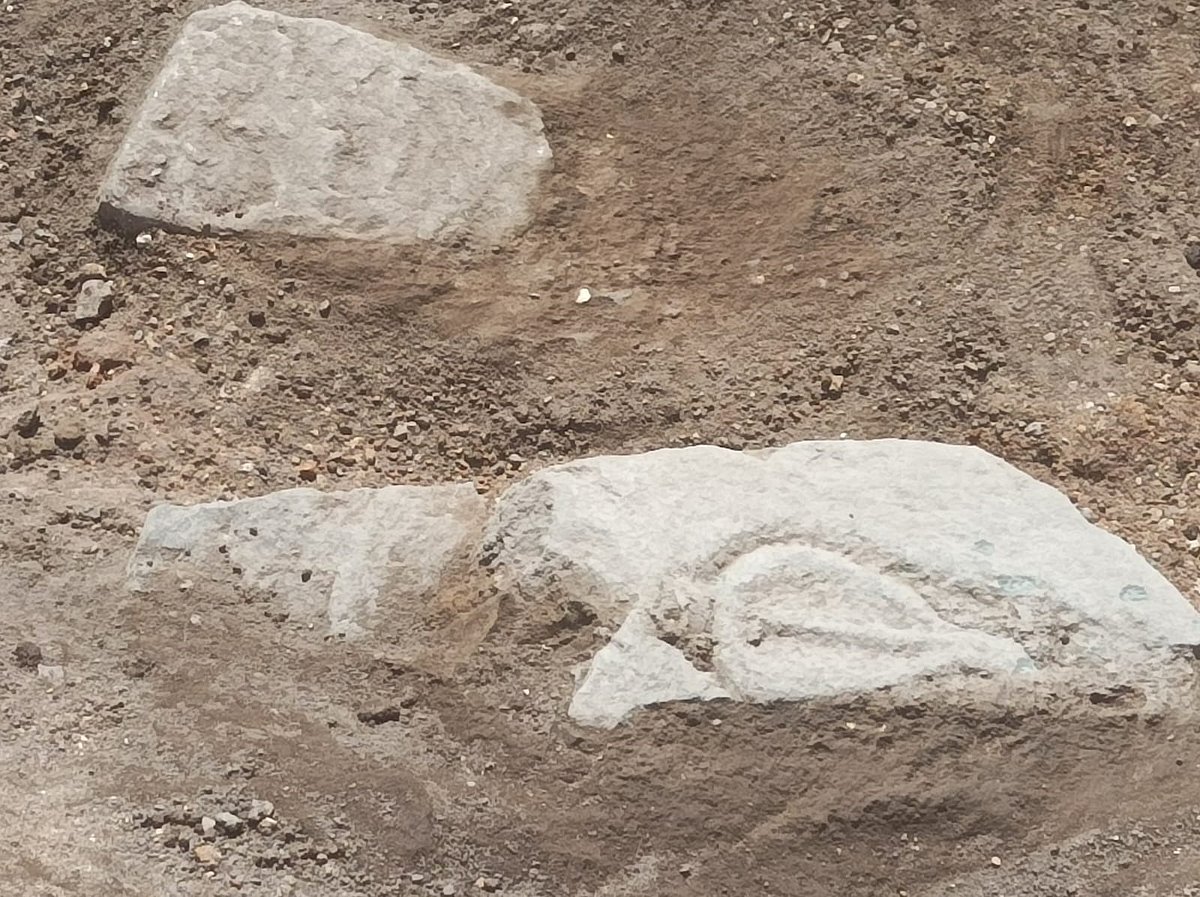 ಲಕ್ಕುಂಡಿ ಕೋಟೆ ಆವರಣದಲ್ಲಿ ಉತ್ಖನನ: ಸರ್ಪದ ಚಿತ್ರವಿರುವ ಅವಶೇಷ ಪತ್ತೆ