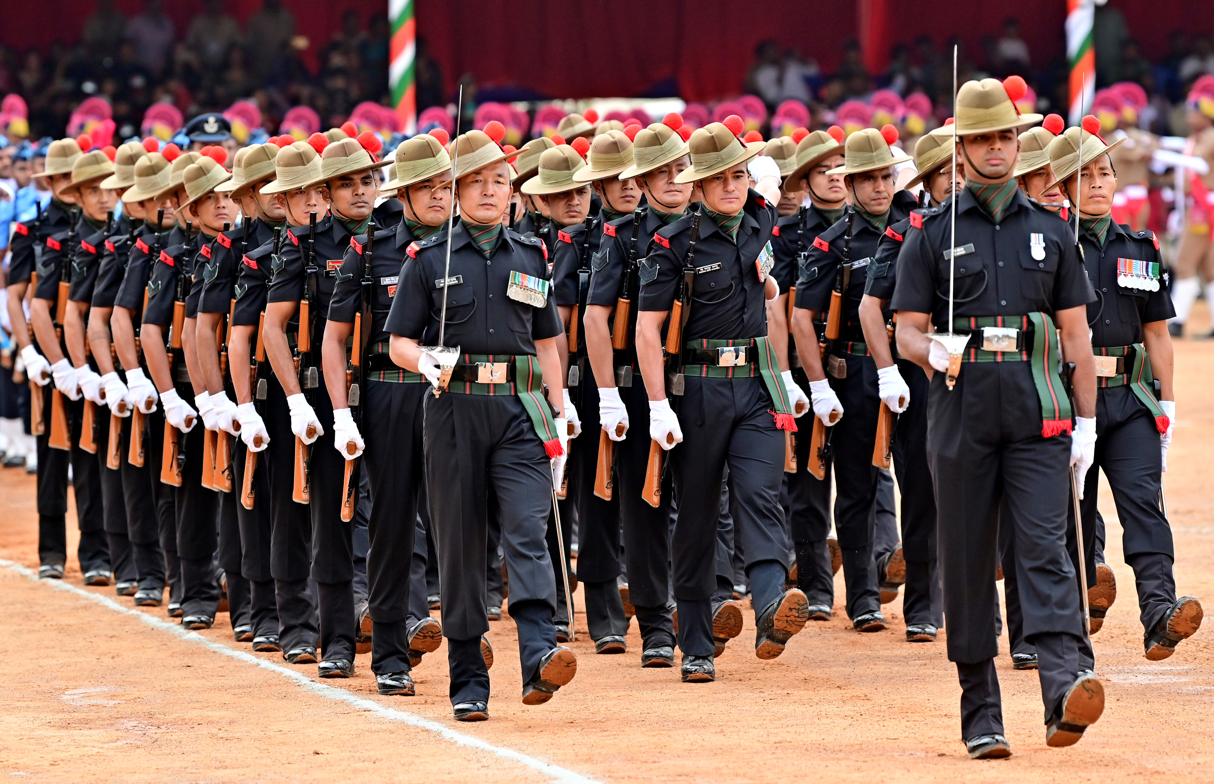 ಫೀಲ್ಡ್ ಮಾರ್ಷಲ್ ಮಾಣೆಕ್‌ಷಾ ಪರೇಡ್ ಮೈದಾನದಲ್ಲಿ ಸೋಮವಾರ ನಡೆದ 77ನೇ ಗಣರಾಜ್ಯೋತ್ಸವ ಕಾರ್ಯಕ್ರಮದಲ್ಲಿ ಭಾರತೀಯ ಸೇನೆಯ