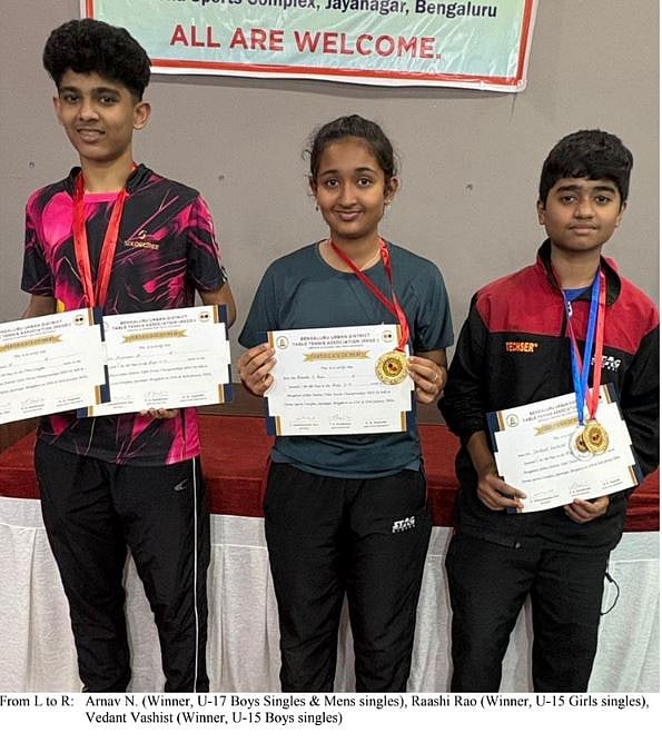 ಟೇಬಲ್‌ ಟೆನಿಸ್‌  ಚಾಂಪಿಯನ್‌ಷಿಪ್‌: ಅರ್ಣವ್‌ಗೆ ಪ್ರಶಸ್ತಿ ಡಬಲ್‌