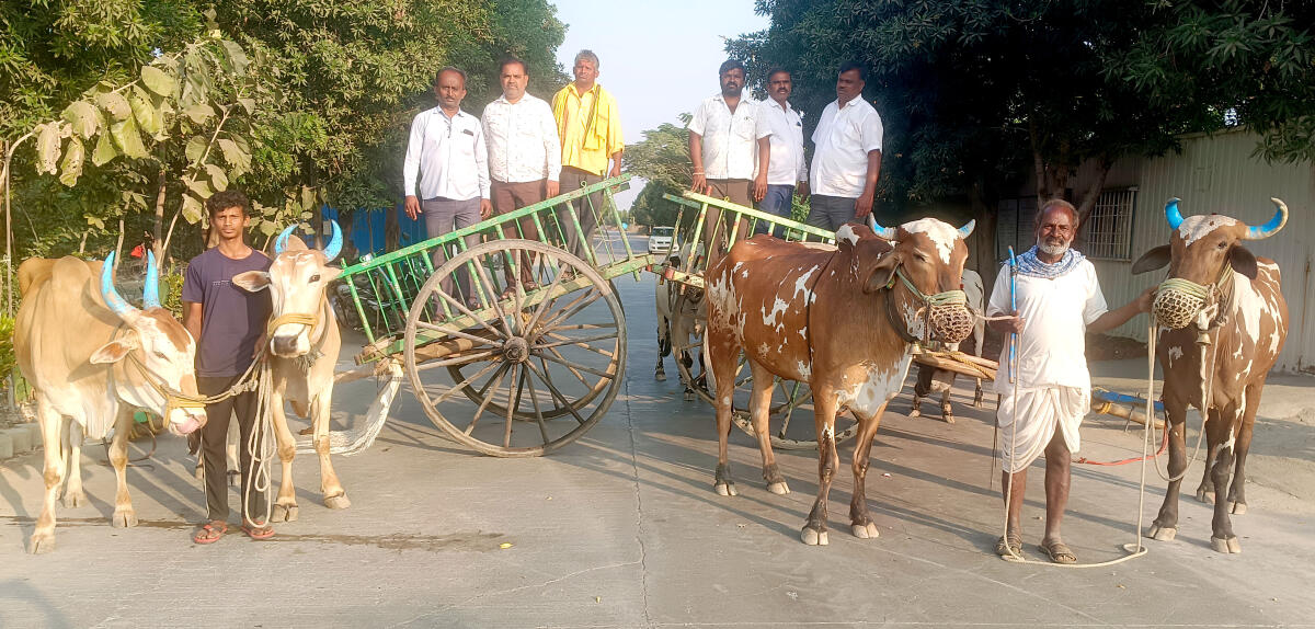 ಚಿತ್ತಾಪುರ ತಾಲ್ಲೂಕಿನ ಸೂಲಹಳ್ಳಿ ಸಮೀಪ ಶ್ರೀ ಸಿಮೆಂಟ್ ಕಂಪನಿಯ ಕ್ಲಿಂಕರ್ ಸಾಗಣೆ ಘಟಕದ ವಿರುದ್ಧ ರೈತರು ಮಂಗಳವಾರ ಕಂಪನಿಯ ರಸ್ತೆಯಲ್ಲಿ ಎತ್ತಿನ ಗಾಡಿ ಅಡ್ಡಲಾಗಿ ನಿಲ್ಲಿಸಿ ಪ್ರತಿಭಟನೆ ನಡೆಸಿದರು