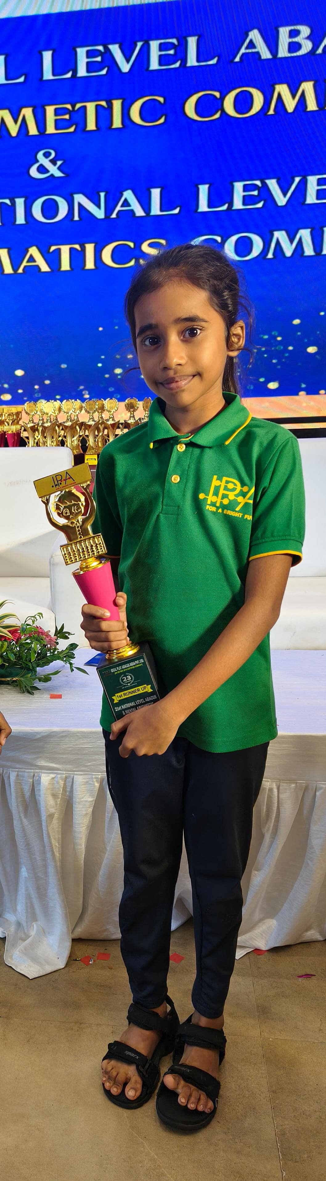 ಅಬಾಕಸ್: ನಮಸ್ಯಾಗೆ ರಾಷ್ಟ್ರಮಟ್ಟದ ಪ್ರಶಸ್ತಿ