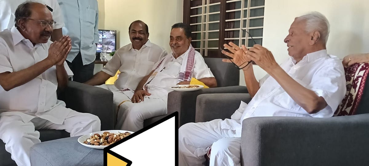 ಬಂಟ್ವಾಳ: ಜನಾರ್ದನ ಪೂಜಾರಿ ಮನೆಗೆ ವೀರಪ್ಪ ಮೊಯ್ಲಿ ಭೇಟಿ