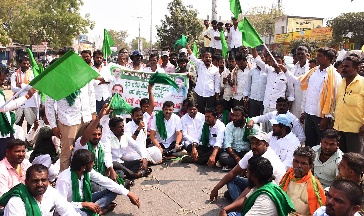 ಶೇಂಗಾ ದರ ಕುಸಿತ;  ₹12 ಸಾವಿರ ದರ ನಿಗದಿಗೆ ಆಗ್ರಹ