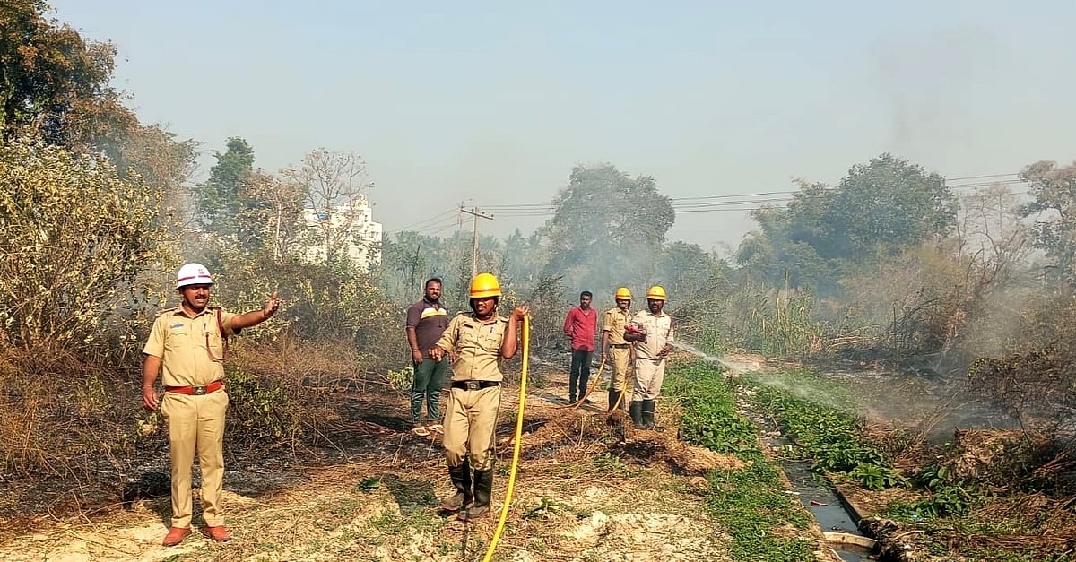 ಹಲಗೂರು: ಕಿಡಿಗೇಡಿಗಳಿಂದ ಬೆಂಕಿ