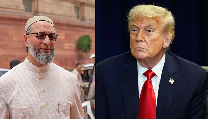 ನಮಗೆ ನಿರ್ದೇಶಿಸಲು ಈ ‘ಬಿಳಿ ಚರ್ಮದ ವ್ಯಕ್ತಿ’ ಯಾರು: ಟ್ರಂಪ್ ವಿರುದ್ಧ ಓವೈಸಿ ಗರಂ