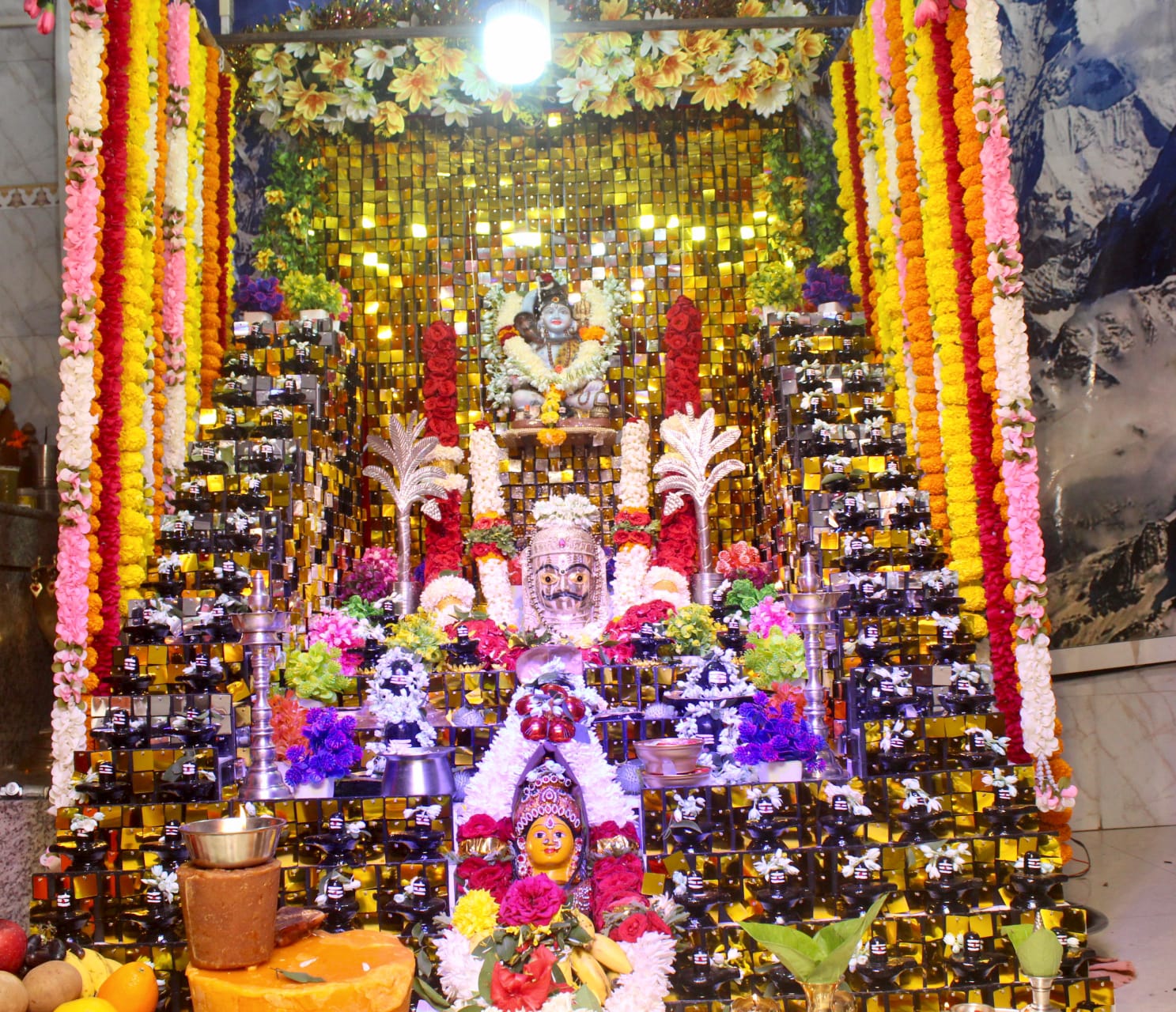 ಬಾಗಲಕೋಟೆಯ ಎಂ.ಜಿ ರಸ್ತೆಯಲ್ಲಿರುವ ಶ್ರೀಶೈಲ ಮಲ್ಲಿಕಾರ್ಜುನ ದೇವಸ್ಥಾನದಲ್ಲಿ ದೇವರಿಗೆ ವಿಶೇಷ ಅಲಂಕಾರ ಮಾಡಲಾಗಿತ್ತು