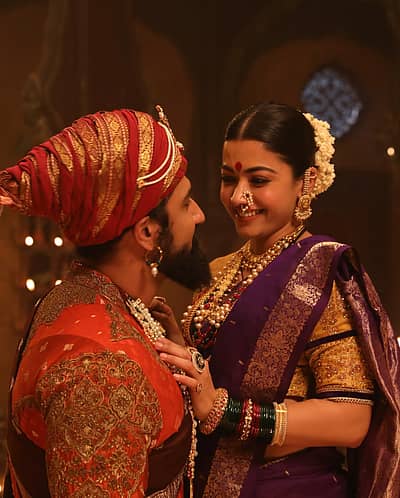 'ಛಾವಾ' ಚಿತ್ರದಲ್ಲಿ ಸಂಭಾಜಿ ಪಾತ್ರದಲ್ಲಿ ವಿಕ್ಕಿ ಕೌಶಲ್‌ ಮತ್ತು ಆತನ ಪತ್ಮಿ ಯಶುಬಾಯಿ ಪಾತ್ರದಲ್ಲಿ ರಶ್ಮಿಕಾ ಮಂದಣ್ಣ