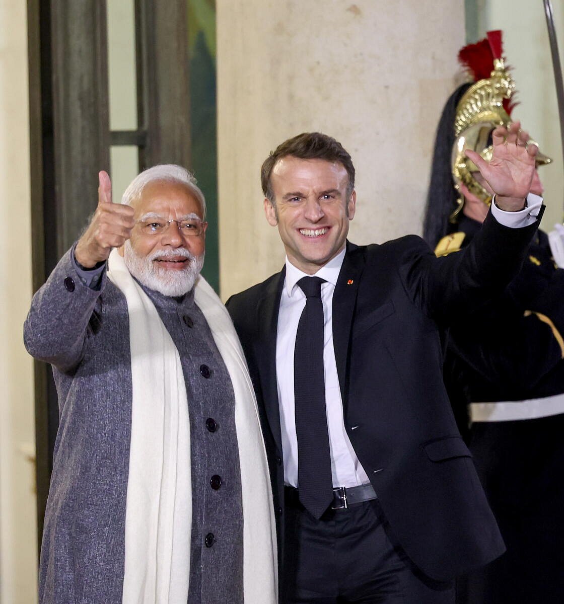 ನಾಲ್ಕನೇ ಬಾರಿ ಫ್ರೆಂಚ್ ಅಧ್ಯಕ್ಷ ಮ್ಯಾಕ್ರನ್ ಭಾರತಕ್ಕೆ: ಮುಂಬೈನಲ್ಲಿ ಮೋದಿ ಭೇಟಿ