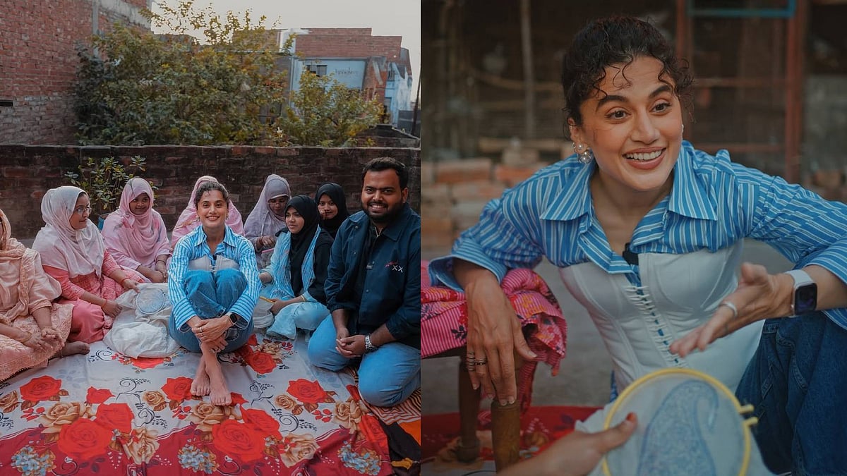 ಚಿಕಂಕರಿ ಕಸೂತಿಯಲ್ಲಿ ತೊಡಗಿಸಿಕೊಂಡ ಮಹಿಳೆಯರ ಕಥೆ ಆಲಿಸಿದ ನಟಿ ತಾಪ್ಸಿ ಪನ್ನು