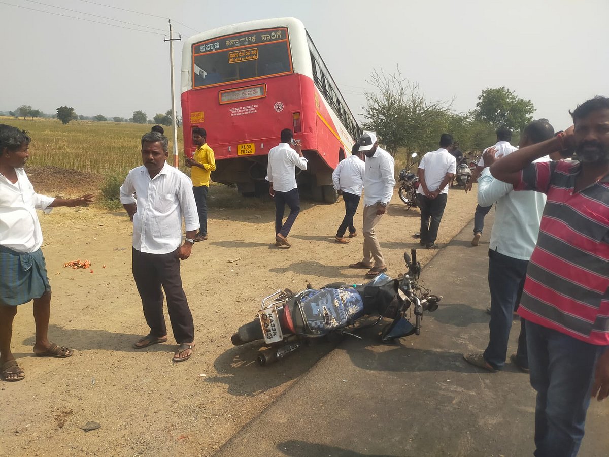 ಕಲಬುರಗಿ| ಬಸ್ ಹಾಗೂ ಬೈಕ್ ಮಧ್ಯೆ ಅಪಘಾತ; ಬೈಕ್ ಸವಾರನಿಗೆ ಗಂಭೀರ ಗಾಯ
