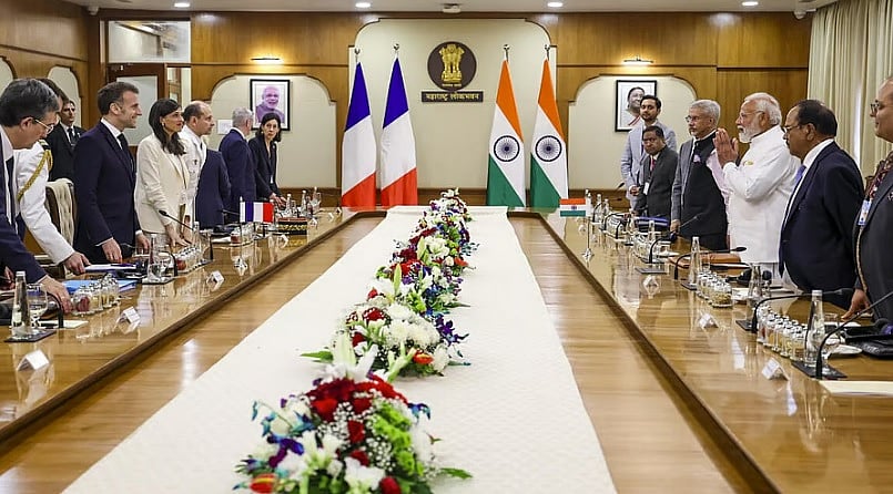 ಮೋದಿ–ಮ್ಯಾಕ್ರನ್‌ ದ್ವಿಪಕ್ಷೀಯ ಸಭೆ: ವ್ಯಾಪಾರ, ರಕ್ಷಣಾ ಸಹಕಾರ ಕುರಿತು ಮಾತುಕತೆ