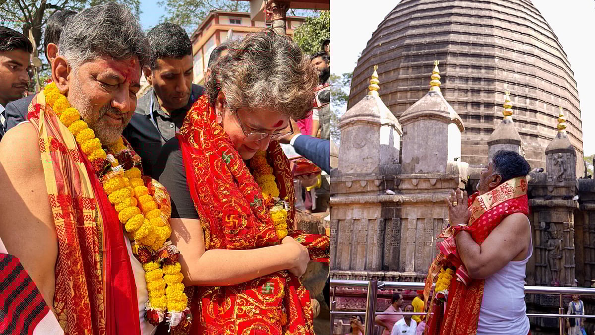 ಸಂಸದೆ ಪ್ರಿಯಾಂಕಾ ಗಾಂಧಿ ಜೊತೆ ಕಾಮಾಕ್ಯ ದೇಗುಲಕ್ಕೆ ಡಿ.ಕೆ ಶಿವಕುಮಾರ್ ಭೇಟಿ