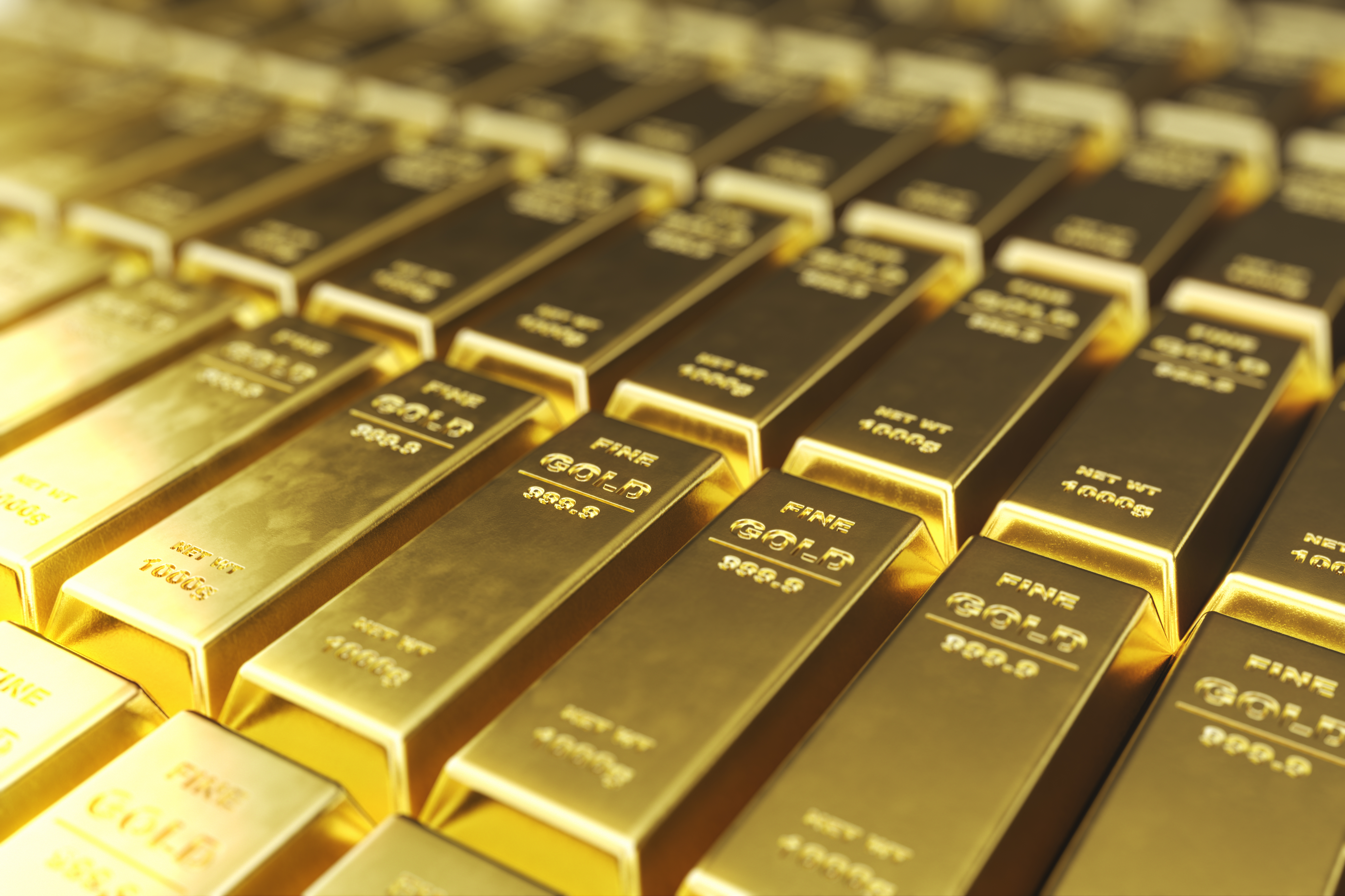 Stack close-up Gold Bars weight of Gold Bars 1000 grams Concept of wealth and reserve. Concept of success in business and finance. 3d rendering
