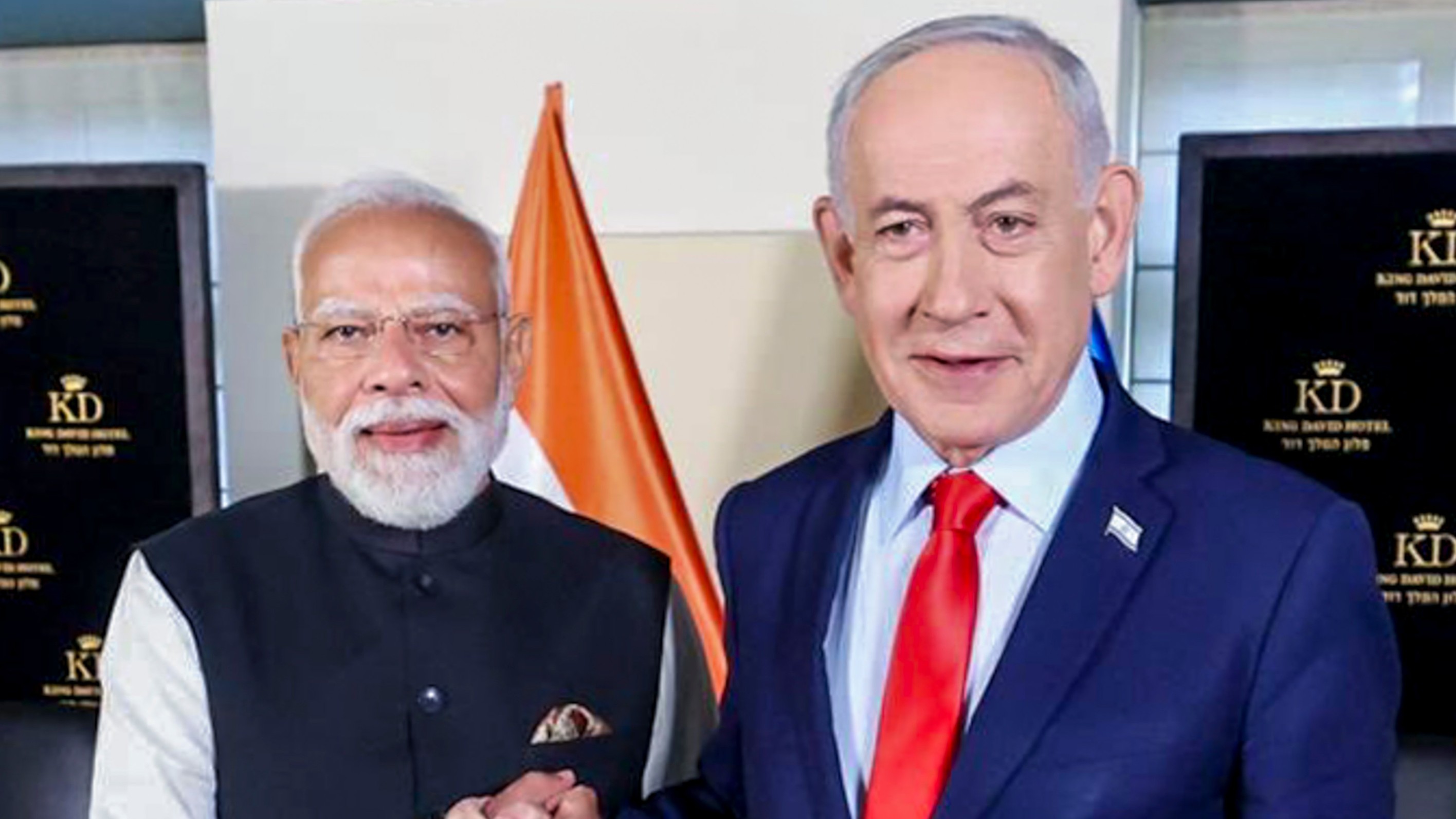 ಪ್ರಧಾನಿ ನರೇಂದ್ರ ಮೋದಿ  ಹಾಗೂ  ಇಸ್ರೇಲ್‌ ಪ್ರಧಾನಿ ಬೆಂಜಮಿನ್‌ ನೆತನ್ಯಾಹು  