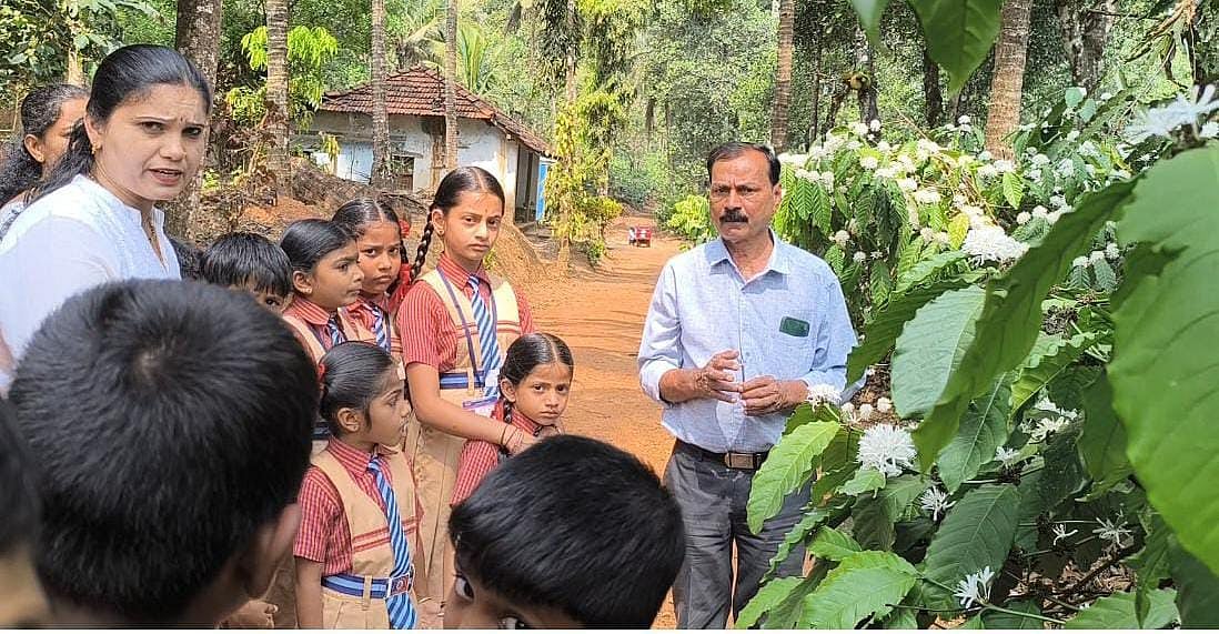 ಕಲಿ ಕಲಿಸು ಚಟುವಟಿಕೆ: ಕಾಫಿ ತೋಟಕ್ಕೆ ವಿದ್ಯಾರ್ಥಿಗಳ ಭೇಟಿ