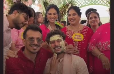 ಕುಲದೀಪ್ ಯಾದವ್ ಅವರ ಹಳದಿ ಶಾಸ್ತ್ರದಲ್ಲಿ ಕ್ರಿಕೆಟಿಗ ಚಾಹಲ್‌ ಭಾಗಿಯಾಗಿದ್ದಾರೆ.