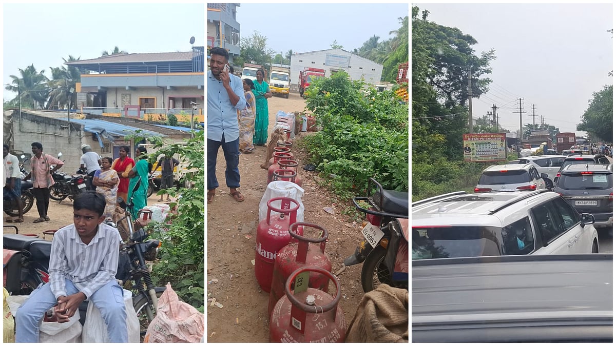 LPG ಸಿಲಿಂಡರ್ ಕೃತಕ ಅಭಾವ ಸೃಷ್ಟಿ ಆರೋಪ: ಮೂಡಲ ವಿಠಲಾಪುರ ಗ್ರಾಮಸ್ಥರ ಪ್ರತಿಭಟನೆ