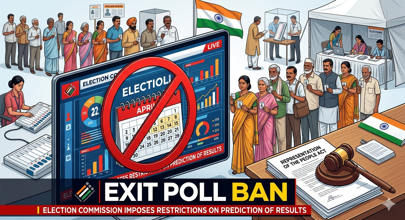 ಏ. 9ರಿಂದ 29ರವರೆಗೆ ಮತಗಟ್ಟೆ ‌ಸಮೀಕ್ಷೆ ಪ್ರಸಾರಕ್ಕೆ ಚುನಾವಣಾ ಆಯೋಗ ನಿರ್ಬಂಧ