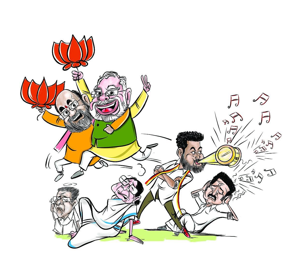 ಇಲ್ಲಿ ಸೀಟಿ ಸದ್ದು, ಅಲ್ಲಿ ದೀದಿಗೆ ಗುದ್ದು