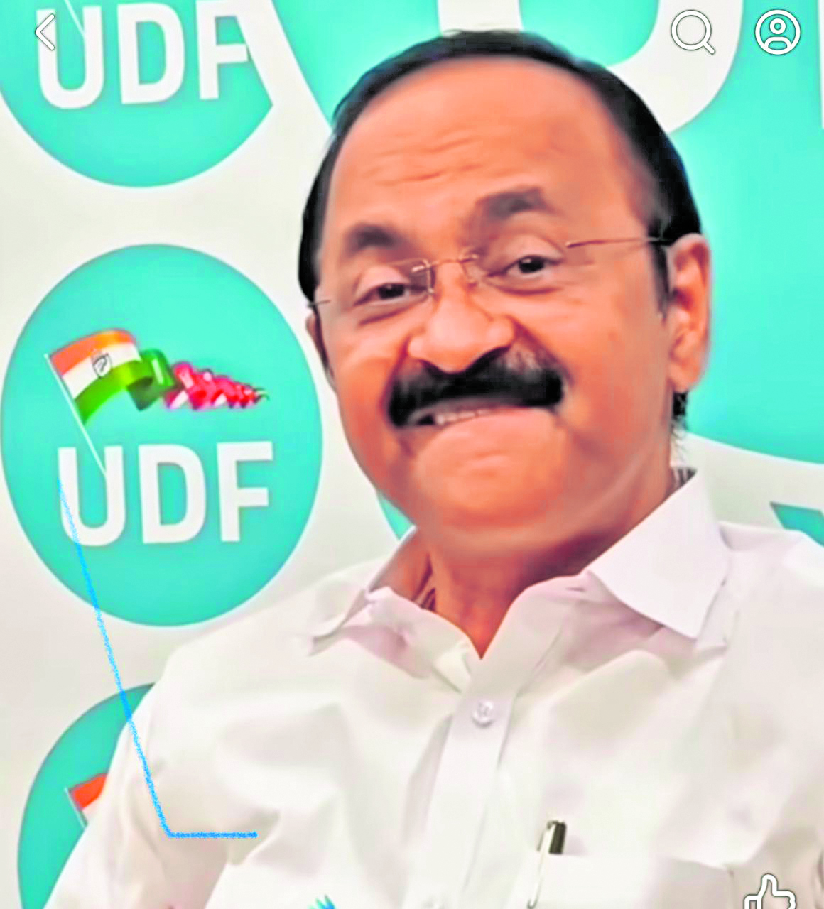 ವೈರಲ್‌ ಆಗಿರುವ ಕೇರಳಂ ಮುಖ್ಯಮಂತ್ರಿ ವಿ.ಡಿ.ಸತೀಶನ್‌ ಮಾಡಿರುವ ಸನ್ನೆ (ರೀಲ್‌ ಚಿತ್ರ)