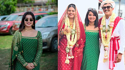 ಸ್ನೇಹಿತರ ವಿವಾಹದ ಚಿತ್ರಗಳನ್ನು ಹಂಚಿಕೊಂಡ ಮೌನ,‘ಕೊಡವ ಶೈಲಿಯ ಮದುವೆ ಬೇರೆಯ ವಾತಾವರಣವನ್ನು ನೀಡುತ್ತದೆ. ಸಾಂಪ್ರದಾಯಿಕ ಆಚರಣೆ, ಸುತ್ತಲೂ ಇದ್ದ ನಗುಮೊಗಗಳು, ರುಚಿಕರವಾದ ಊಟ, ಸುಂದರ ವಾತಾವರಣದಿಂದ ಕೂಡಿದ ಮರೆಯಲಾಗದ ಅದ್ಭುತ ಸಂಭ್ರಮವಿದು. ಈ ಕಾರ್ಯಕ್ರಮದಲ್ಲಿ ಭಾಗಿಯಾಗಿದ್ದಕ್ಕೆ ನಿಜವಾಗಿಯೂ ತುಂಬಾ ಖುಷಿಯಾಯಿತು’ ಎಂದು ಬರೆದುಕೊಂಡಿದ್ದಾರೆ. 