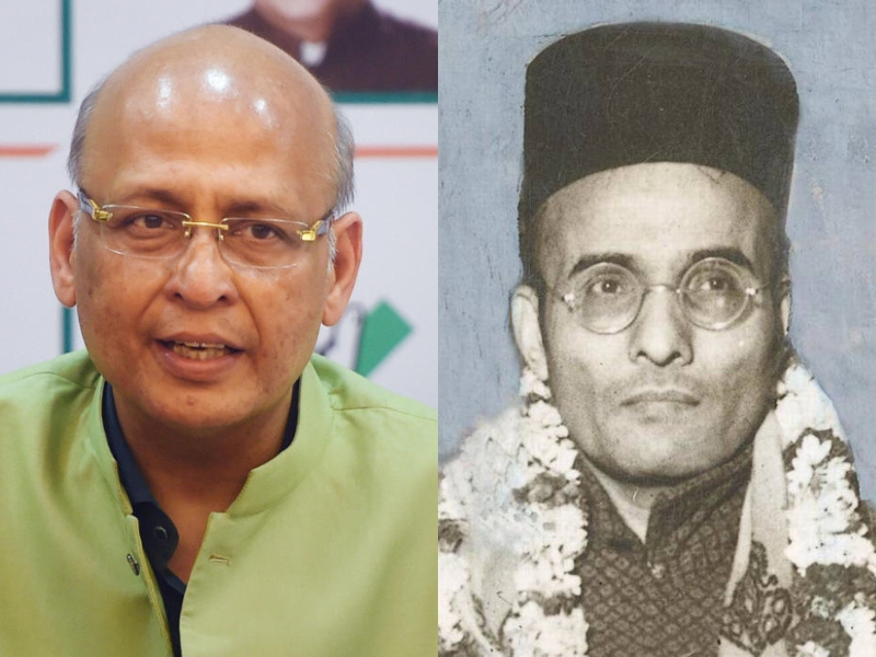 ಸಾವರ್ಕರ್‌ ಹೊಗಳಿದ ಕಾಂಗ್ರೆಸ್ಸಿಗ ಸಿಂಘ್ವಿ: ಟ್ವಿಟರ್‌ನಲ್ಲಿ ಸಂಚಲನ 