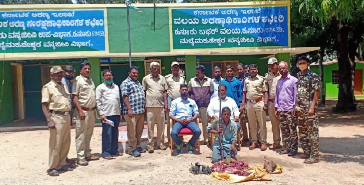 ಮಲೆಮಹದೇಶ್ವರ ವನ್ಯಧಾಮದಲ್ಲಿ ಕಳ್ಳಬೇಟೆ; ವ್ಯಕ್ತಿ ಬಂಧನ, ನಾಡಬಂದೂಕು ವಶ