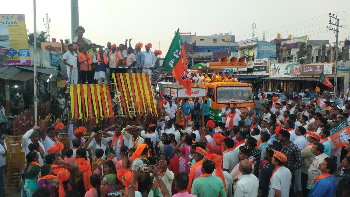 ಹೊನ್ನಾಳಿಯಲ್ಲಿ ಬಿಜೆಪಿ ವಿಜಯಸಂಕಲ್ಪ ಯಾತ್ರೆ; ಕೆ.ಎಸ್. ಈಶ್ವರಪ್ಪ ಭಾಗಿ