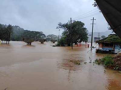 ಭಾಗಮಂಡಲ ಜಲಾವೃತಗೊಂಡಿರುವುದು