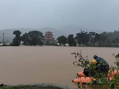 ಭಾಗಮಂಡಲ ಜಲಾವೃತಗೊಂಡಿರುವುದು