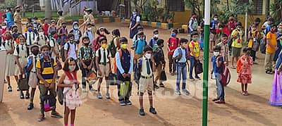 ಬೆಂಗಳೂರಿನ ಟಿ.ದಾಸರಹಳ್ಳಿಯ ಮದರ್ ತೆರೇಸಾ ಶಾಲೆಗೆ ವಿದ್ಯಾರ್ಥಿಗಳ ಆಗಮನ