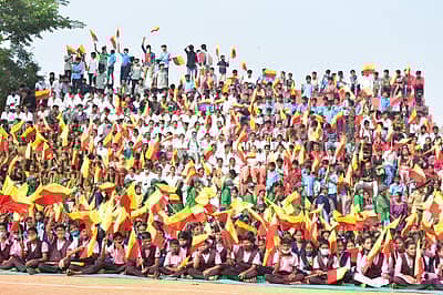 ವಿಜಯನಗರ: ಎಲ್ಲೆಲ್ಲೂ ರಾರಾಜಿಸಿದ ಕನ್ನಡ ಧ್ವಜ
