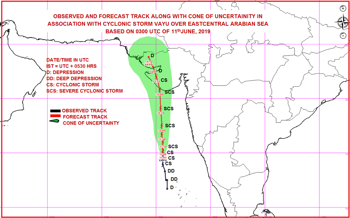 ವಾಯು ಚಂಡಮಾರುತ ಕೇಂದ್ರೀಕೃತವಾಗಿರುವ ಹಾಗೂ ಮುಂದೆ ಸಾಗುವ ದಿಕ್ಕು