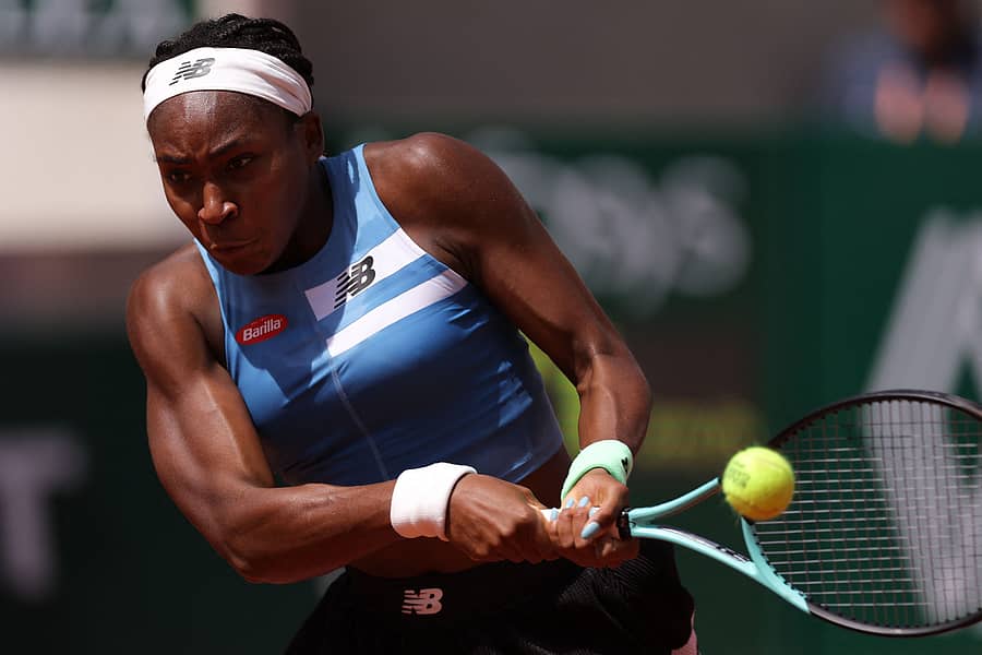 ಅಮೆರಿಕದ ಕೊಕೊ ಗಾಫ್ ಅವರ ಬ್ಯಾಕ್ಹ್ಯಾಂಡ್ ರಿಟರ್ನ್ ವೈಖರಿ –ಎಎಫ್ಪಿ ಚಿತ್ರ