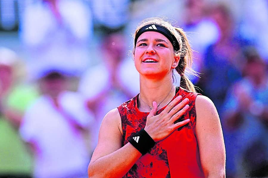 ಕರೊಲಿನಾ ಮುಕೋವಾ ಗೆಲುವಿನ ಸಂಭ್ರಮ