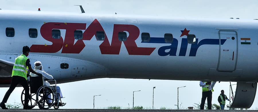 ಕಲಬುರಗಿ ವಿಮಾನ ನಿಲ್ದಾಣದಲ್ಲಿ ನಿಲುಗಡೆಯಾದ ಸ್ಟಾರ್‌ ಏರ್ ವಿಮಾನ(ಸಂಗ್ರಹ ಚಿತ್ರ)