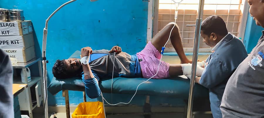 ಗುಂಡೇಟು ತಿಂದ ಆರೋಪಿ ಆಸ್ಪತ್ರೆಯಲ್ಲಿ ಚಿಕಿತ್ಸೆ ಪಡೆಯುತ್ತಿರುವುದು