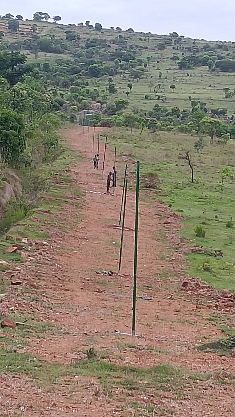 ಚಾಮರಾಜನಗರ ತಾಲ್ಲೂಕಿನ ಅರಕಲವಾಡಿ ವ್ಯಾಪ್ತಿಯಲ್ಲಿ ಸೌರ ತೂಗು ಬೇಲಿ ನಿರ್ಮಿಸಿರುವುದು