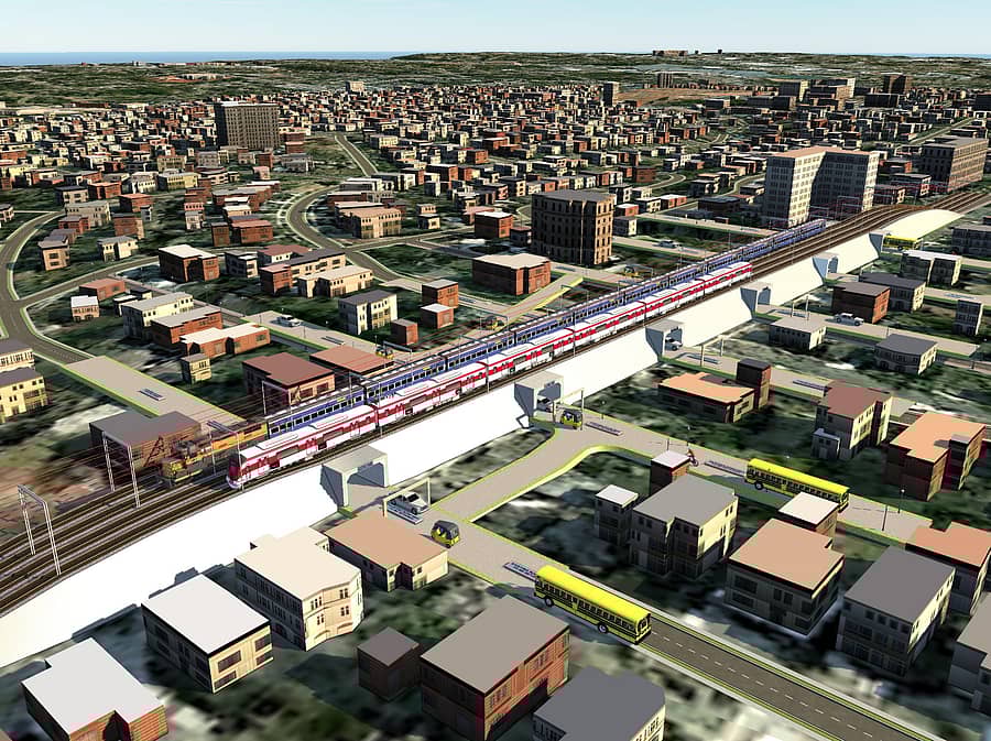 ಬೆಂಗಳೂರು ನಗರದಲ್ಲಿ ಲೆವೆಲ್ ಕ್ರಾಸಿಂಗ್ ತಪ್ಪಿಸಲು ನಿರ್ಮಾಣಗೊಳ್ಳಲಿರುವ ಹಳಿ ಎತ್ತರಿಸುವ ಯೋಜನೆಯ ಮಾದರಿ