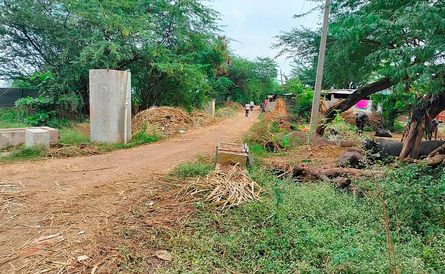 ಜಮಖಂಡಿ: ತಾಲ್ಲೂಕಿನ ಕೆ.ಡಿ ಜಂಬಗಿ ಗ್ರಾಮದಲ್ಲಿ ಇಕ್ಕಟ್ಟಾದ ರಸ್ತೆಯ ಪಕ್ಕದಲ್ಲಿಯೇ ಮುಳ್ಳಿನ ಕಂಟಿಗಳೆದ್ದು, ಸ್ವಚ್ಚತೆಯಿಂದ ಮರಿಚಿಕೆಯಾಗಿರುವದು.