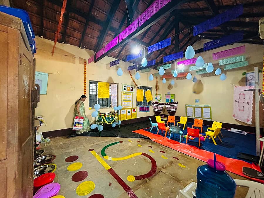 ನರೇಗಾ ಕಾರ್ಮಿಕರ ಮಕ್ಕಳ ಪಾಲನೆಗೆ ಸ್ಥಾಪಿಸಲಾದ ಕೂಸಿನ ಮನೆ