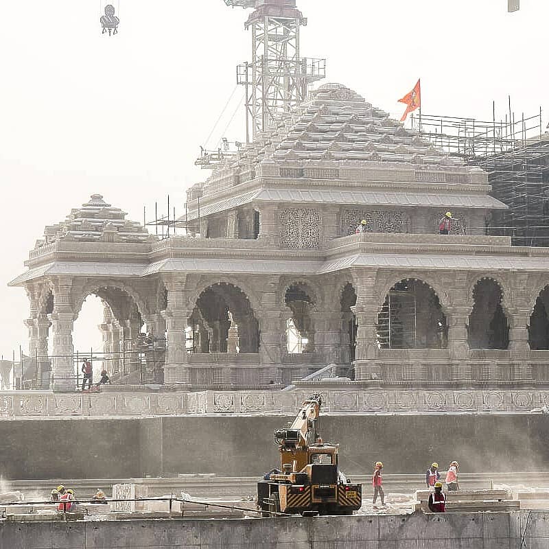 <div class="paragraphs"><p>ಅಯೋಧ್ಯೆಯಲ್ಲಿ ನಿರ್ಮಾಣವಾಗುತ್ತಿರುವ ಶ್ರೀರಾಮ ಮಂದಿರದ ನೋಟ</p></div>