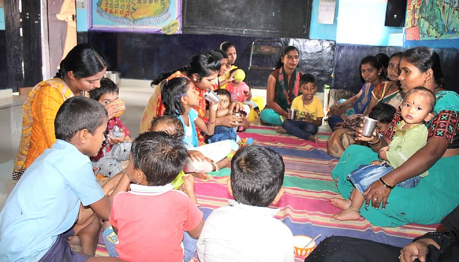 ಹಿರೇಕೆರೂರು ತಾಲ್ಲೂಕಿನ ಕೋಡ ಗ್ರಾಮ ಪಂಚಾಯಿತಿಯಲ್ಲಿ ತೆರೆದಿರುವ ‘ಕೂಸಿನ ಮನೆ’ಯ ನೋಟ