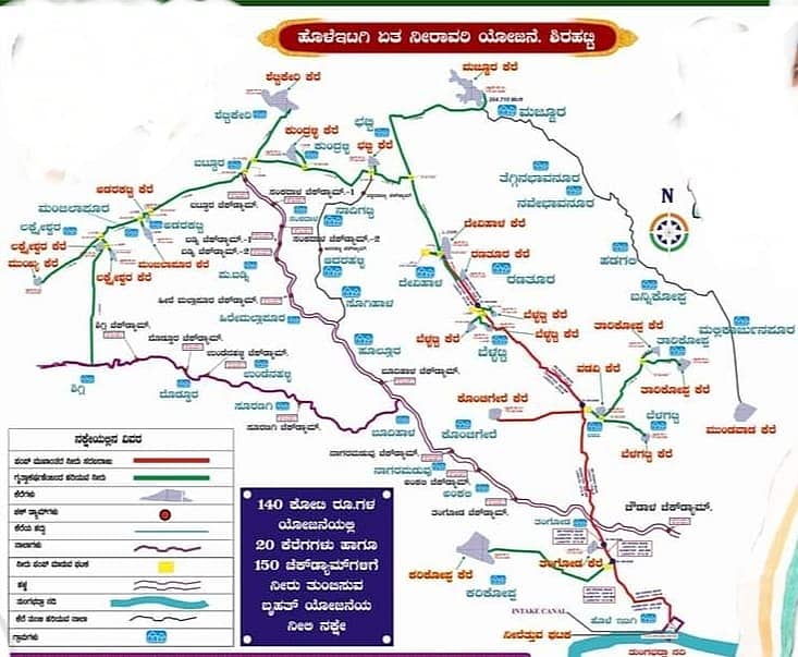 ಹೊಳೆ ಇಟಗಿ ಏತ ನೀರಾವರಿಯ ನಕ್ಷೆ