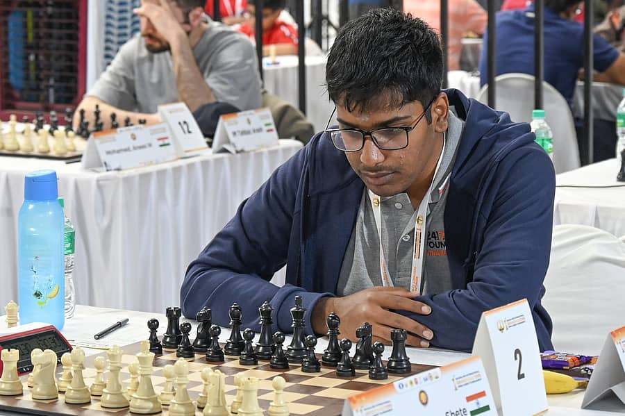 ಮುನ್ನಡೆಯಲ್ಲಿರುವ ಪ್ರಣವ್ ಆನಂದ್
ಪ್ರಜಾವಾಣಿ ಚಿತ್ರ: ಎಸ್.ಕೆ.ದಿನೇಶ್